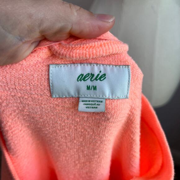 Aerie Neon Orange Oversized Lightweight Pullover Sweater Cozy Size M - Picture 4 of 6